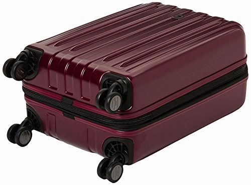 DELSEY Paris Luggage Helium Titanium 21" Carry-On Expandable Spinner Trolley, Black Cherry Red