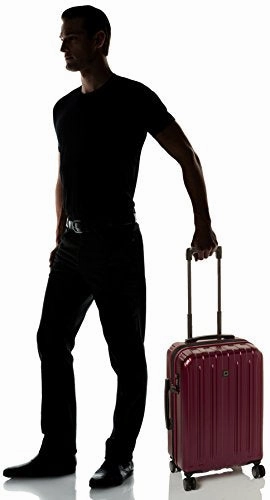 DELSEY Paris Luggage Helium Titanium 21" Carry-On Expandable Spinner Trolley, Black Cherry Red