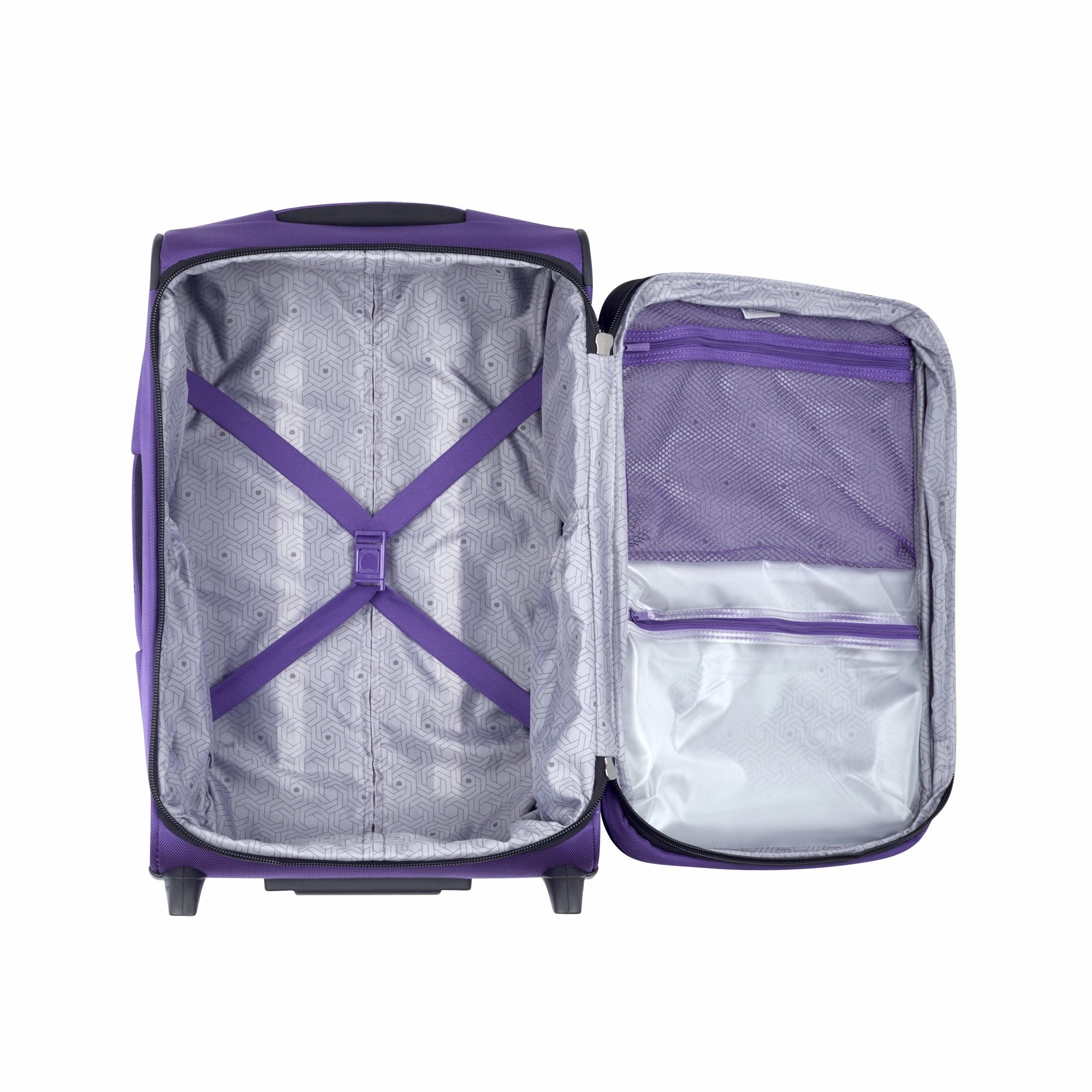 Delsey Paris Luggage Sky Max Carry On Expandable 2 Wheeled Suitcase, Purple