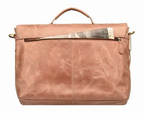 DH Shillong 15 Inch Retro Buffalo Hunter Leather Laptop Messenger Bag Office Briefcase College Bag