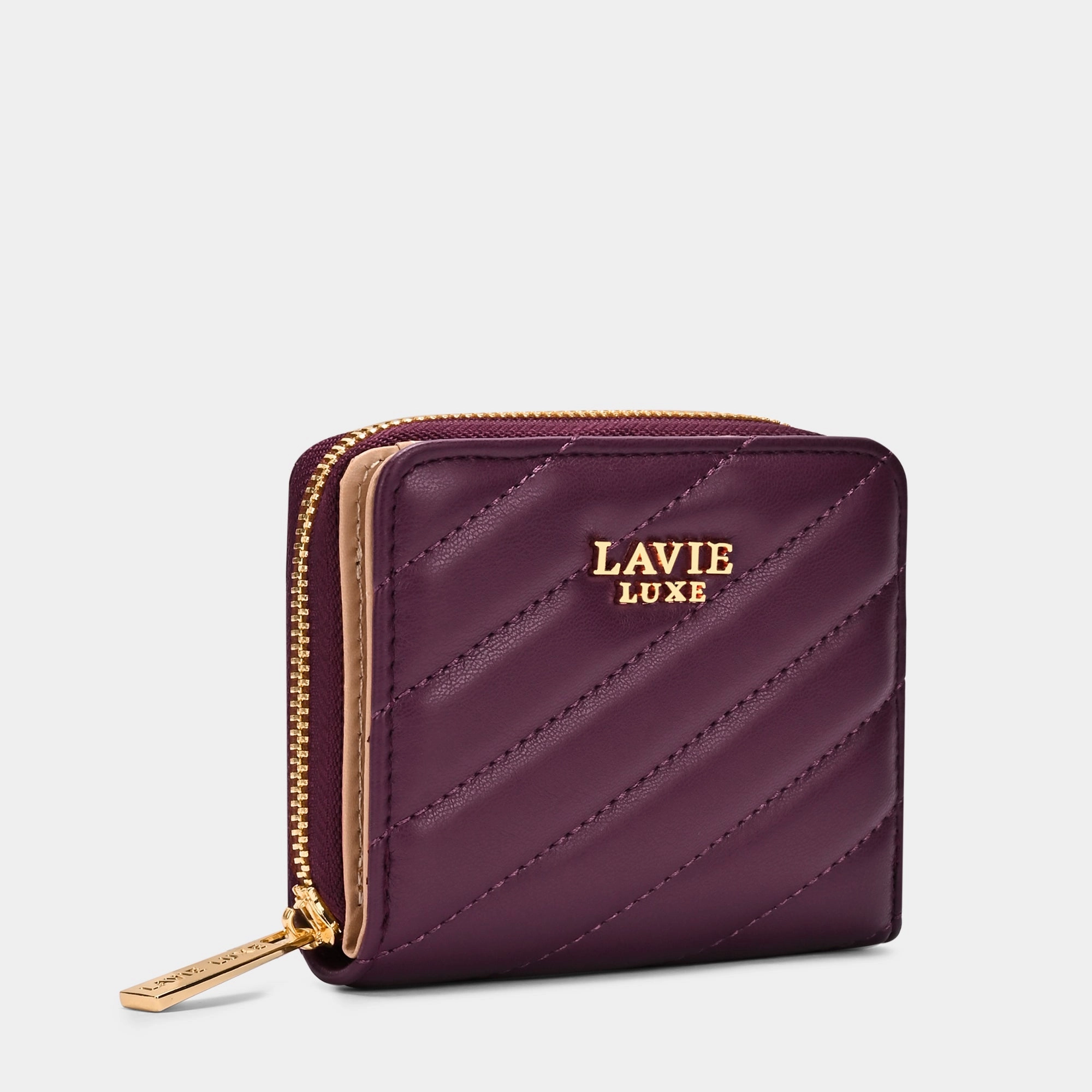 Diagonal Flap25 Small Zip Wallet