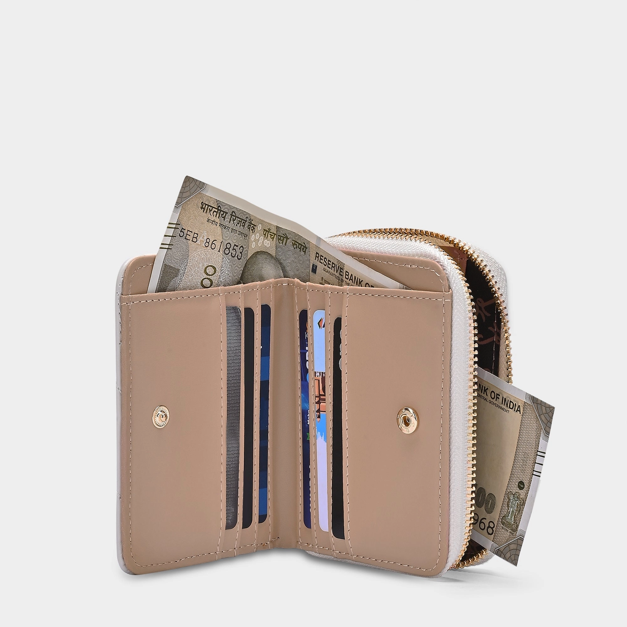 Diagonal Flap25 Small Zip Wallet