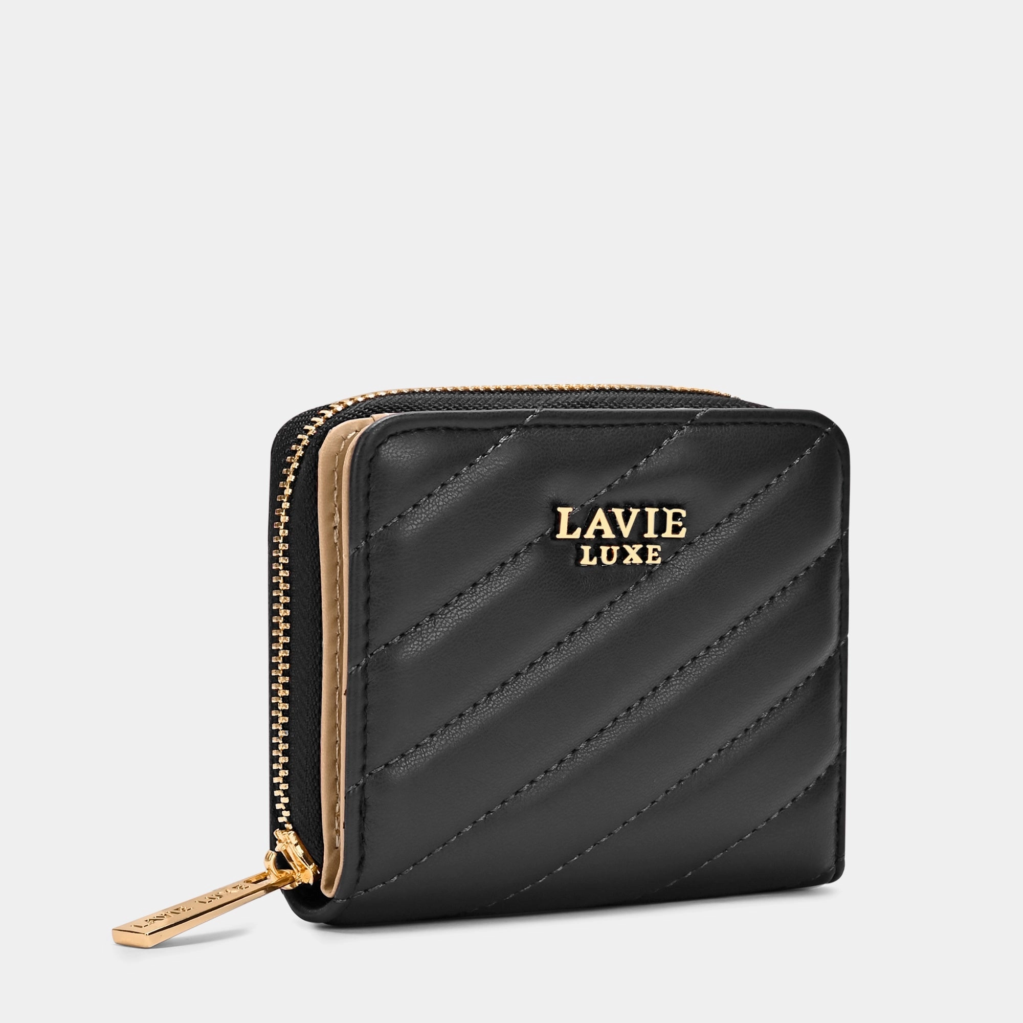 Diagonal Flap25 Small Zip Wallet