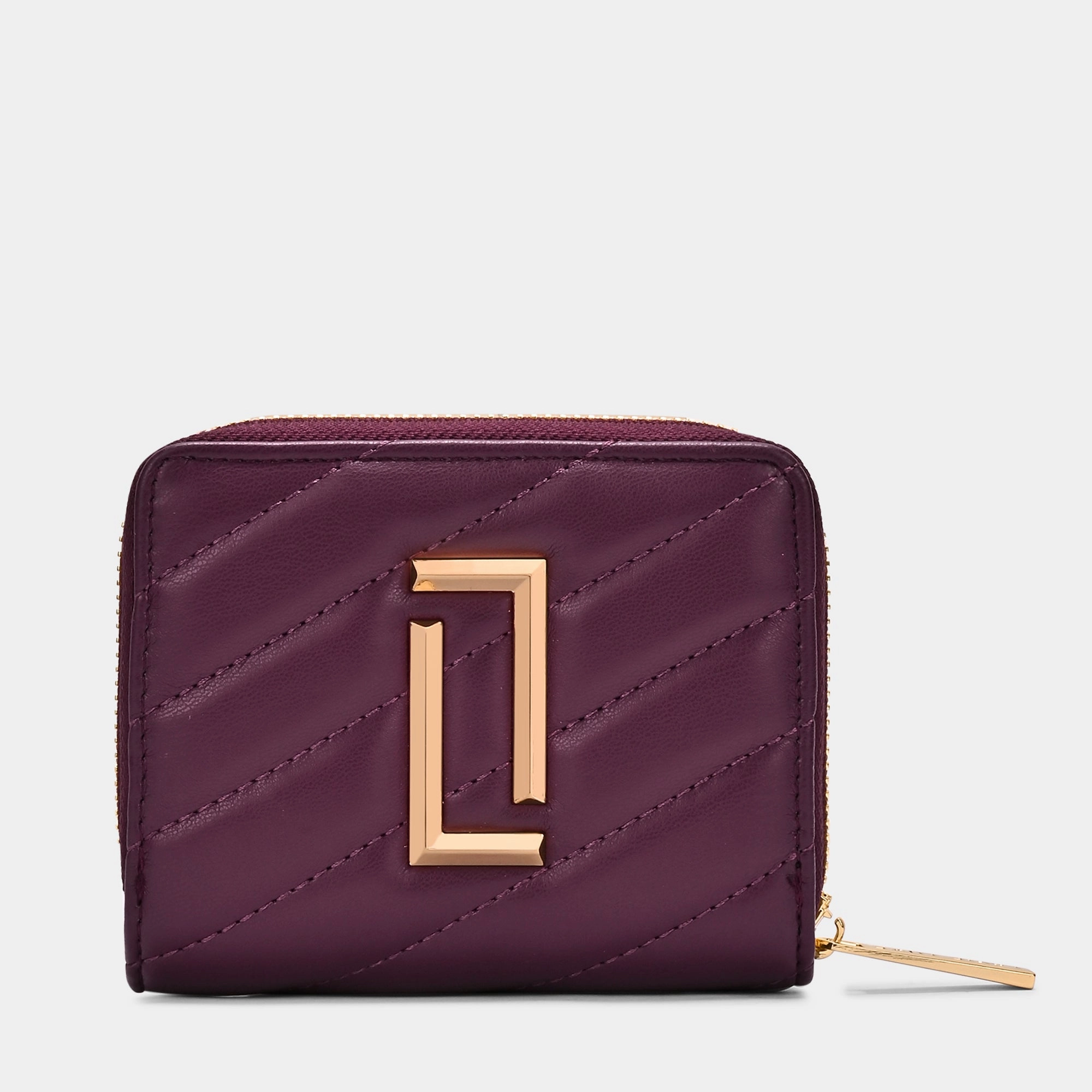 Diagonal Flap25 Small Zip Wallet