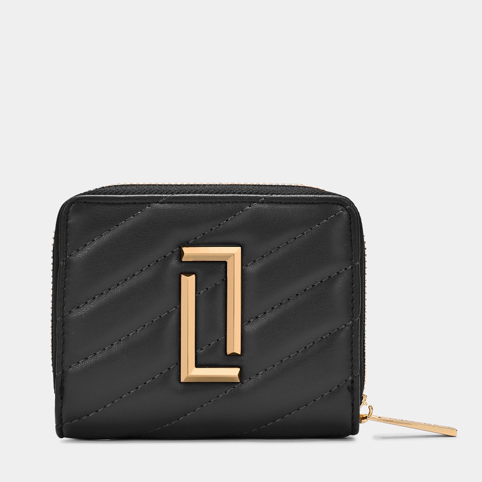 Diagonal Flap25 Small Zip Wallet