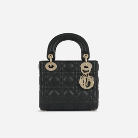 Dior - Mini Lady Dior - Black Lambskin GHW - 2022 - Pre-Loved