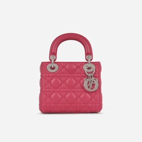 Dior Mini Lady Dior Raspberry Lambskin CGHW