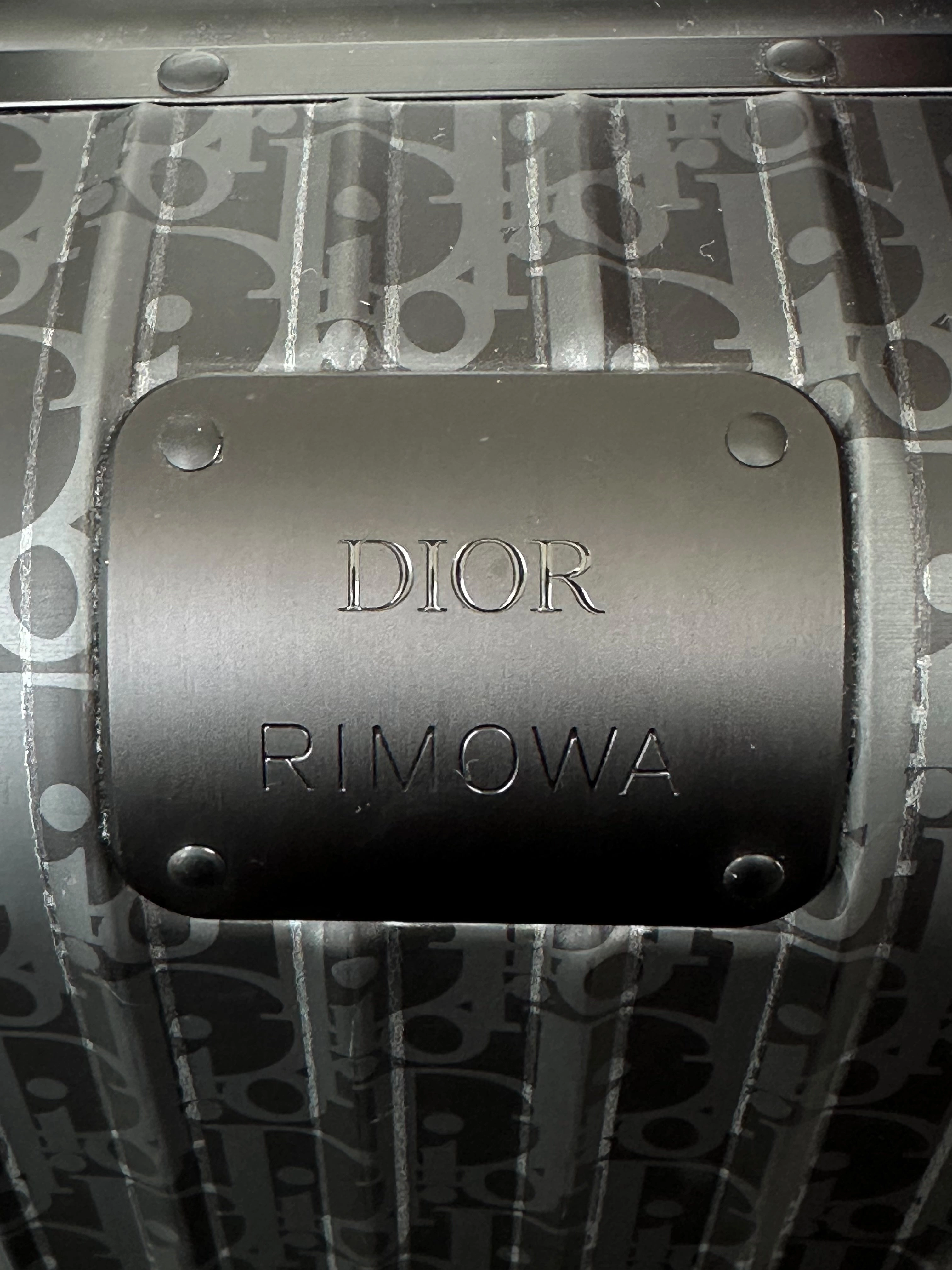 Dior Rimowa Black Oblique Carry-On Luggage