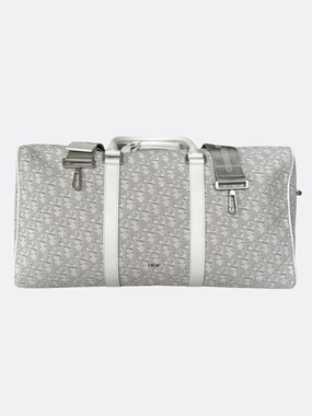 Dior White Oblique Lingot 50 Duffle Bag