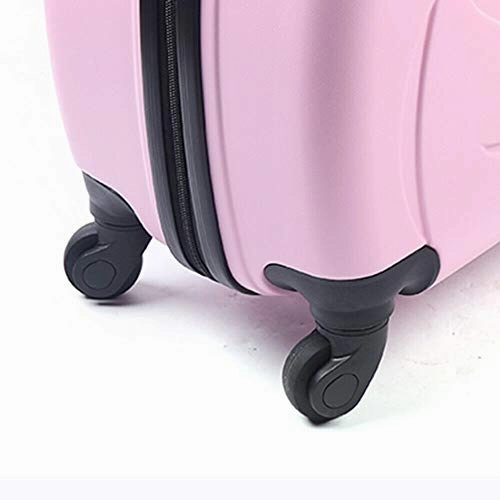 DNYSYSJ 20 Inch Children's Ride On Trolley Luggage, Portable Universal Wheel Luggage Carry On Luggage, Waterproof Unisex Boys Girls Travel Suitcase With Lock, ABS PU (Pink)