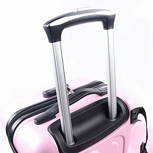 DNYSYSJ 20 Inch Children's Ride On Trolley Luggage, Portable Universal Wheel Luggage Carry On Luggage, Waterproof Unisex Boys Girls Travel Suitcase With Lock, ABS PU (Pink)