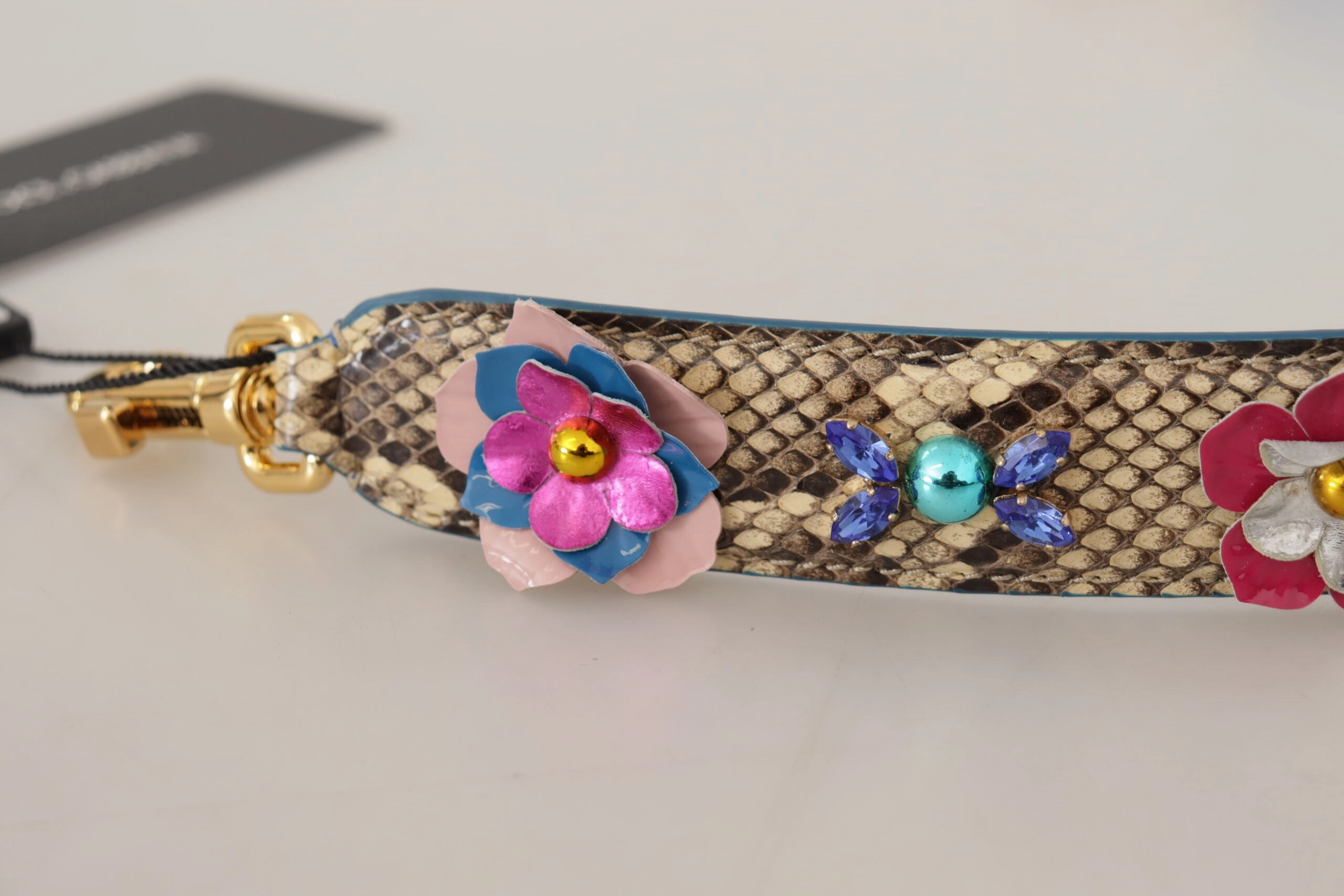 Dolce & Gabbana Elegant Beige Python Leather Shoulder Strap