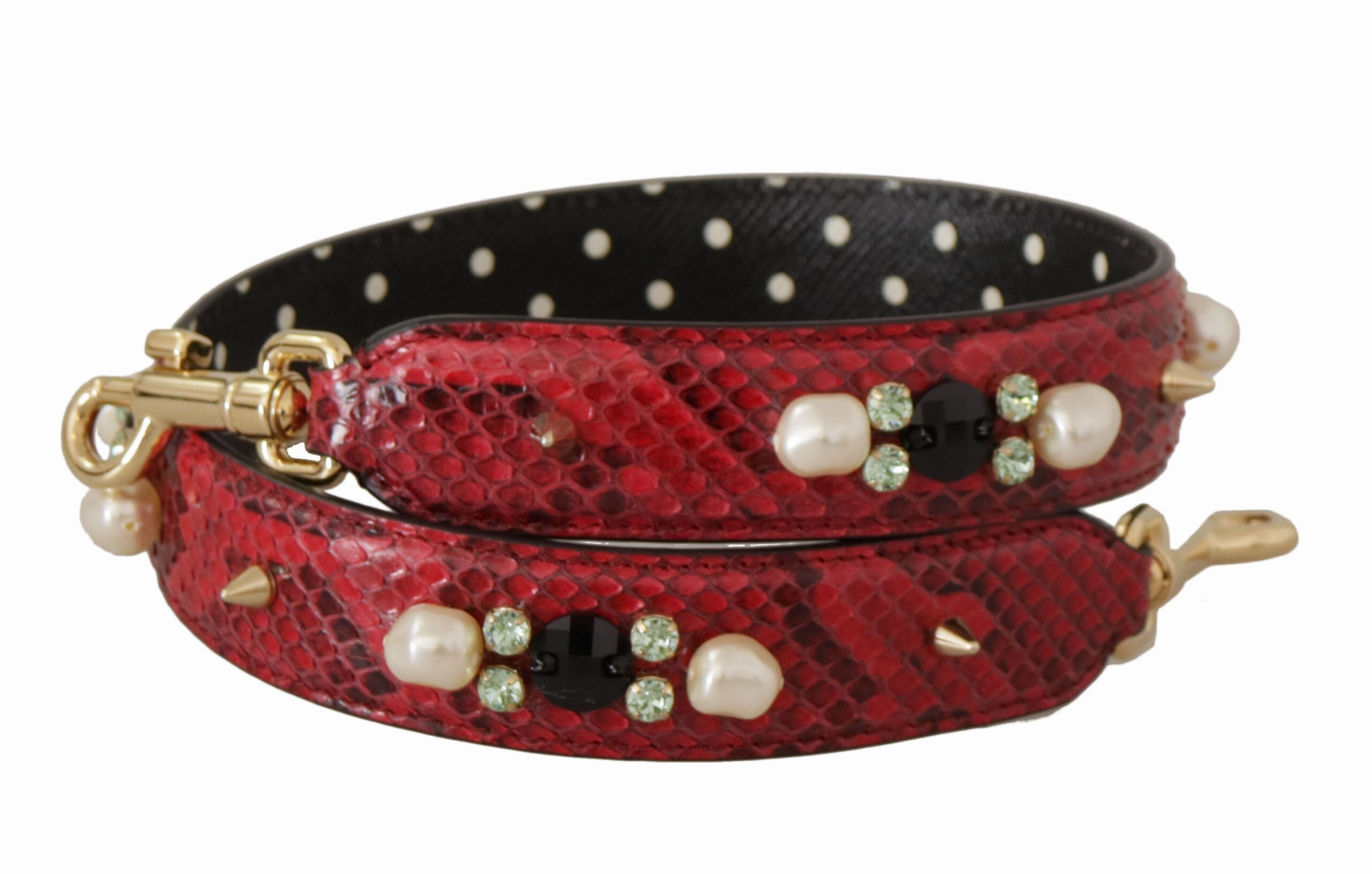 Dolce & Gabbana Elegant Red Python Leather Shoulder Strap