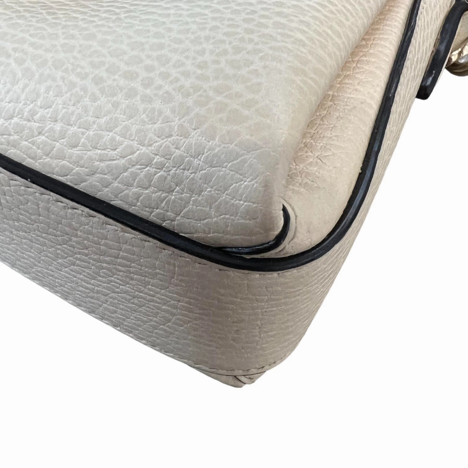 Dollar Interlocking Small Crossbody Calfskin Off White GHW
