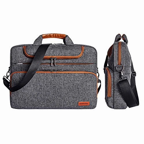 DOMISO 13.3 Inch Multi-Functional Laptop Sleeve Business Briefcase Waterproof Messenger Shoulder Bag for 13"-13.3" Laptops/MacBook Pro Retina/Dell XPS 13 / Surface Book/ASUS/Acer, Dark Grey