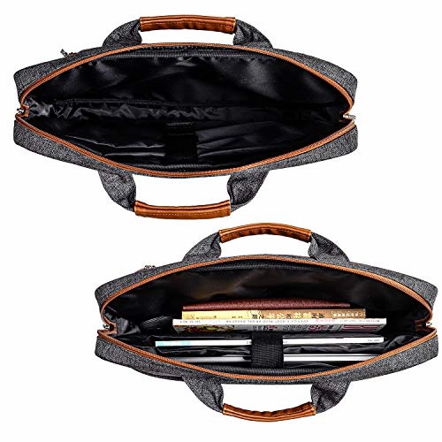 DOMISO 13.3 Inch Multi-Functional Laptop Sleeve Business Briefcase Waterproof Messenger Shoulder Bag for 13"-13.3" Laptops/MacBook Pro Retina/Dell XPS 13 / Surface Book/ASUS/Acer, Dark Grey