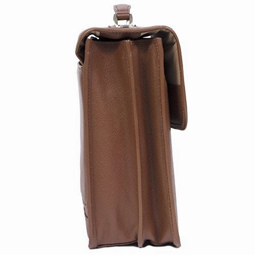 Double Compartment Laptop Briefcase, Leather, 15.4" in, Brown - Ashburn | Mcklein
