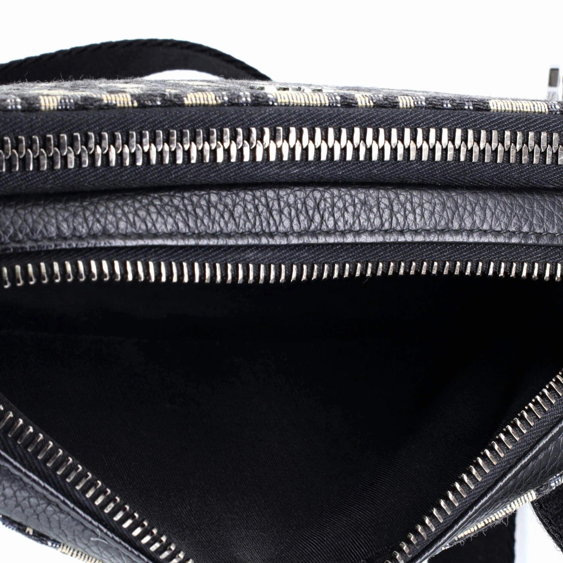 Double Zip Crossbody Pouch Oblique Canvas