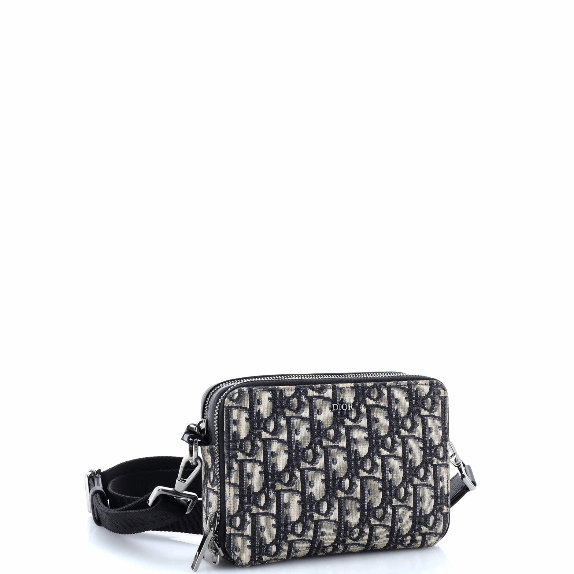 Double Zip Crossbody Pouch Oblique Canvas