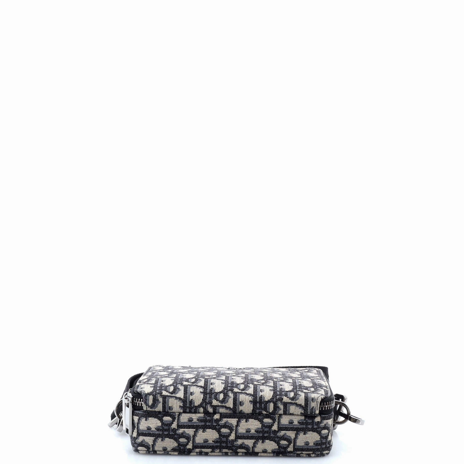 Double Zip Crossbody Pouch Oblique Canvas
