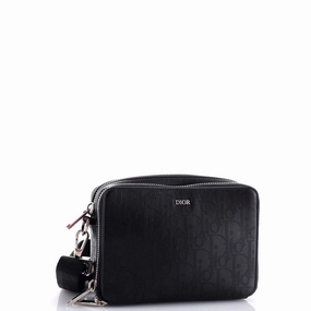Double Zip Crossbody Pouch Oblique Galaxy Leather