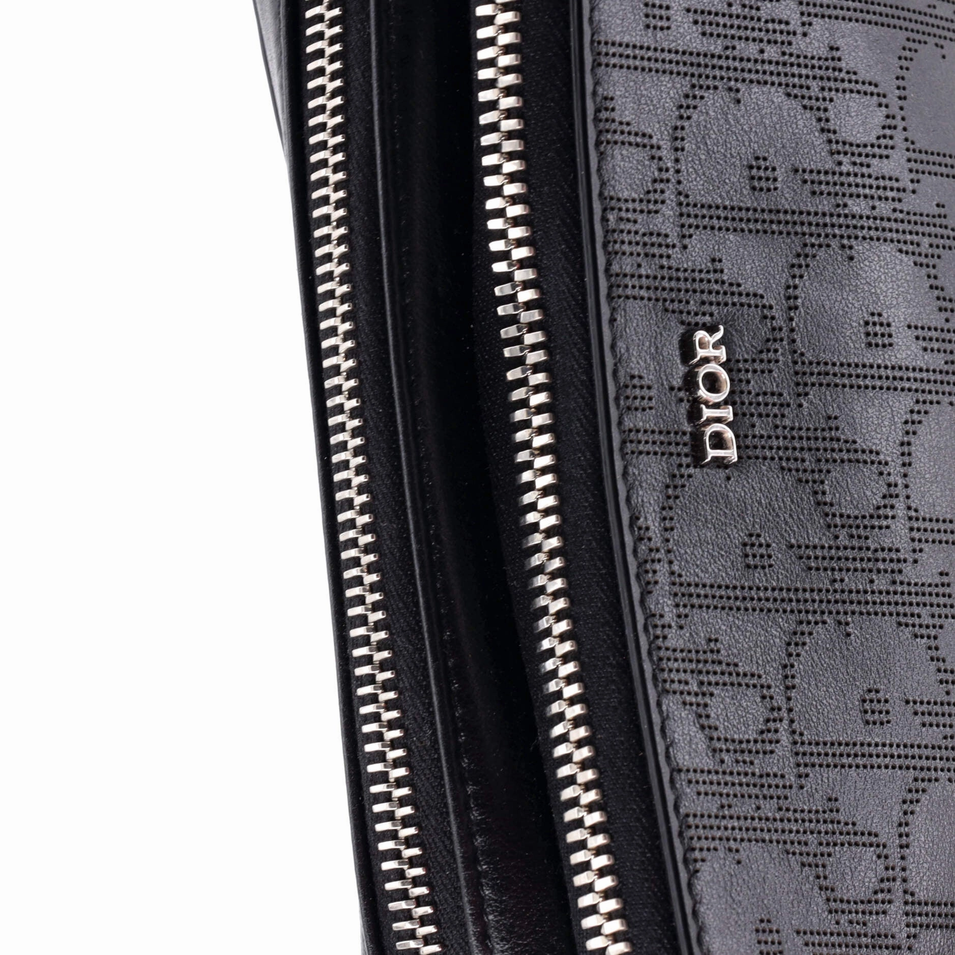 Double Zip Crossbody Pouch Oblique Galaxy Leather