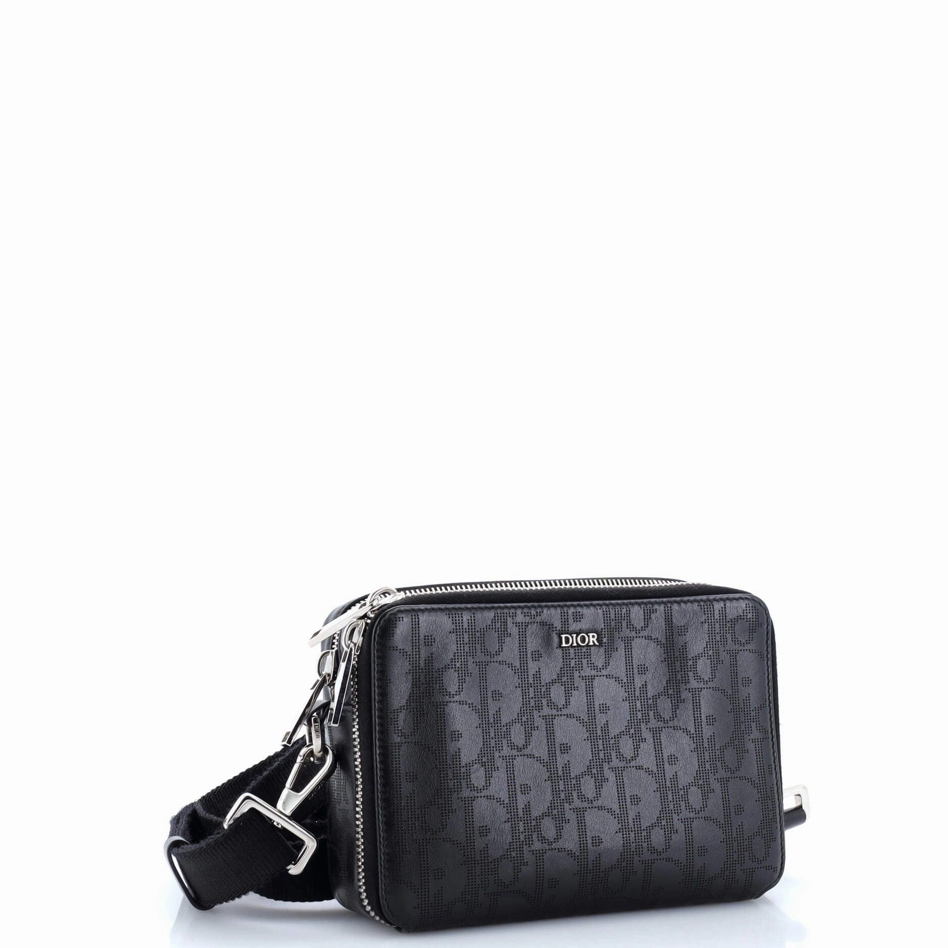 Double Zip Crossbody Pouch Oblique Galaxy Leather
