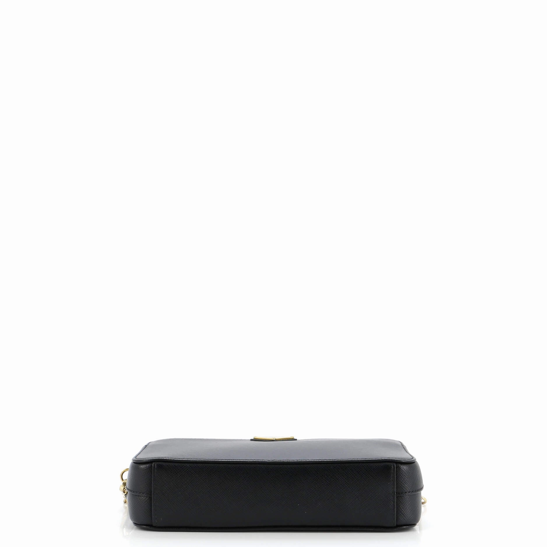 Double Zip Wallet on Chain Crossbody Saffiano Leather Mini