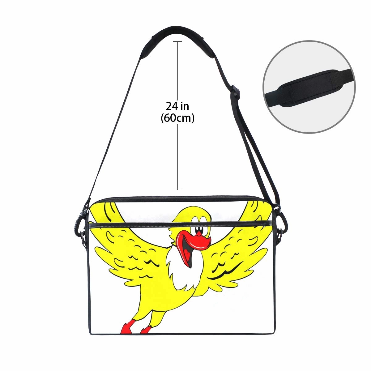 Duck 14-15 inch Laptop Case Computer Shoulder Bag Notebook Tablet Crossbody Briefcase Messenger Sleeve Handbag with Shoulder Strap Handle for Women Men Girls Boys