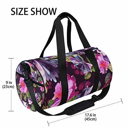 Duffel Bag Watercolor Purple Floral Women Garment Gym Tote Bag Best Sports Bag for Boys