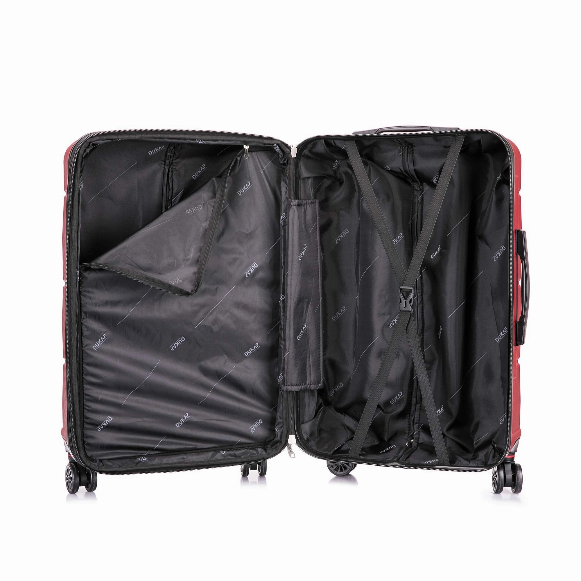 DUKAP Luggage - Zonix Collection - Lightweight Hardside Spinner 20'' inch Carry-On - Wine/Red - Suitcases with Wheels