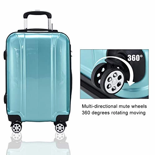 Durable 3 Piece Luggage Sets,BestComfort 8 Spinner Wheels Carry on Suitcase with Combination Lock