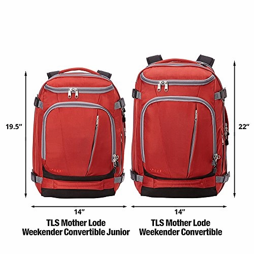 eBags TLS Mother Lode Weekender Convertible Carry-On Travel Backpack - Fits 19" Laptop - (Brushed Indigo)