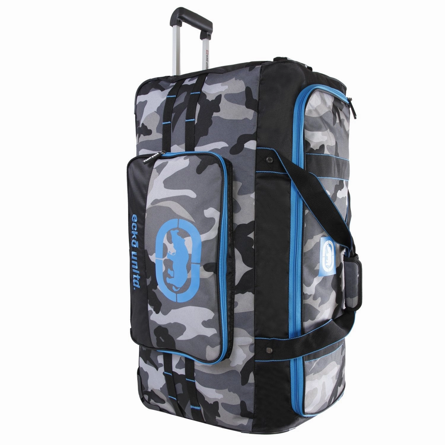 Ecko Unltd. Men's United 32" Large Rolling Duffel Bag, Camo/Red/Blue One Size