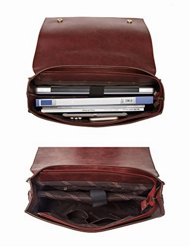 Ecosusi Ladies Pu Leather Laptop Bag Briefcase Crossbody Messenger Bags Satchel Purse Fit 14"
