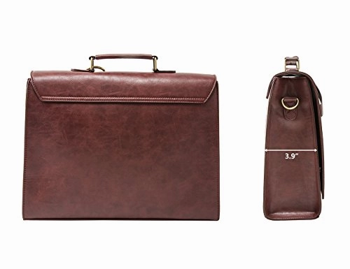 Ecosusi Ladies Pu Leather Laptop Bag Briefcase Crossbody Messenger Bags Satchel Purse Fit 14"