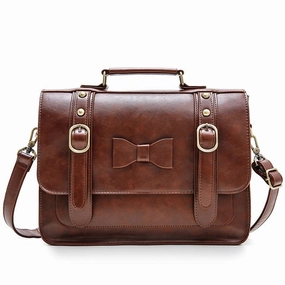 Ecosusi Pu Leather Handbag Vintage Women Messenger Bag Crossbody Satchel Briefcase Messenger Bags