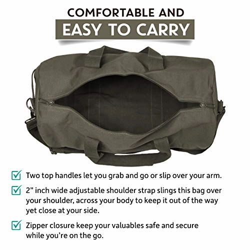 EMS Emergency Medical Services Army Sport Heavyweight Canvas Duffel Bag in Olive & Black, Medium