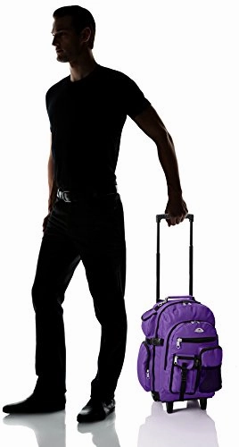 Everest Deluxe Wheeled Backpack, Dark Purple, One Size