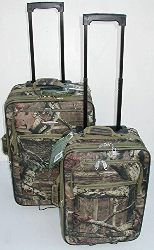 Explorer 2 pcs Mossy Oak Luggage Set Wheel Realtree Like Tactical Hunting Camo Heavy Duty Duffel