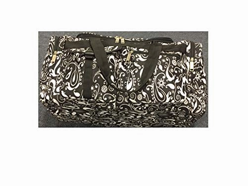 Explorer Flower Paisely Travel Duffel Bag Foldable Lightweight for Women & Men YKK Zipper Gym Carry
