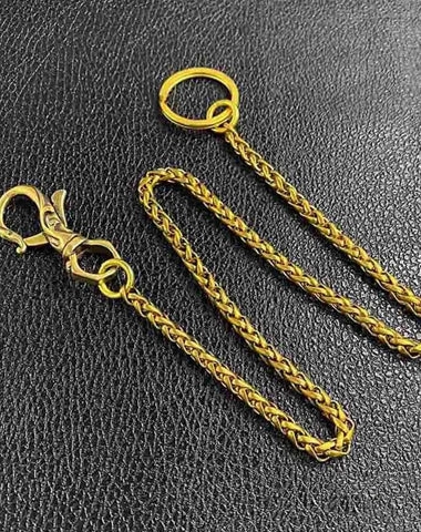 Fashion Brass 18" Mens Dragon Ring Key Chain Gold Pants Chain Wallet Chain Motorcycle Wallet Chain for Men