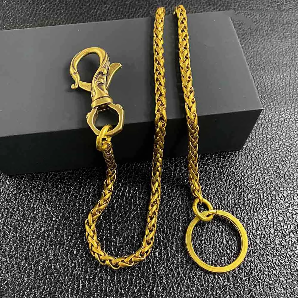 Fashion Brass 18" Mens Dragon Ring Key Chain Gold Pants Chain Wallet Chain Motorcycle Wallet Chain for Men
