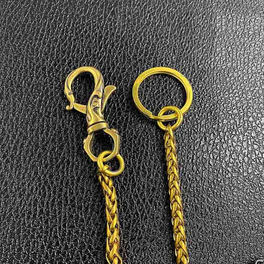 Fashion Brass 18" Mens Dragon Ring Key Chain Gold Pants Chain Wallet Chain Motorcycle Wallet Chain for Men