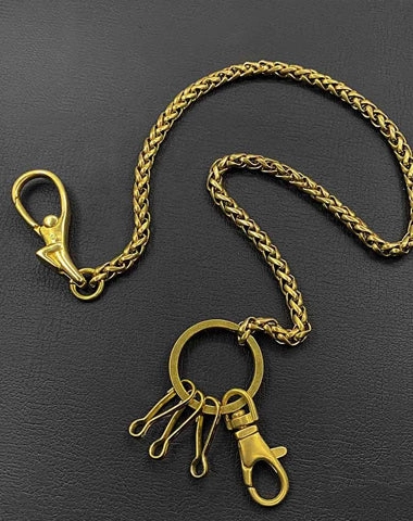 Fashion Brass 18" Mens Key Chain Pants Chain Wallet Chain Motorcycle Wallet Chain for Men