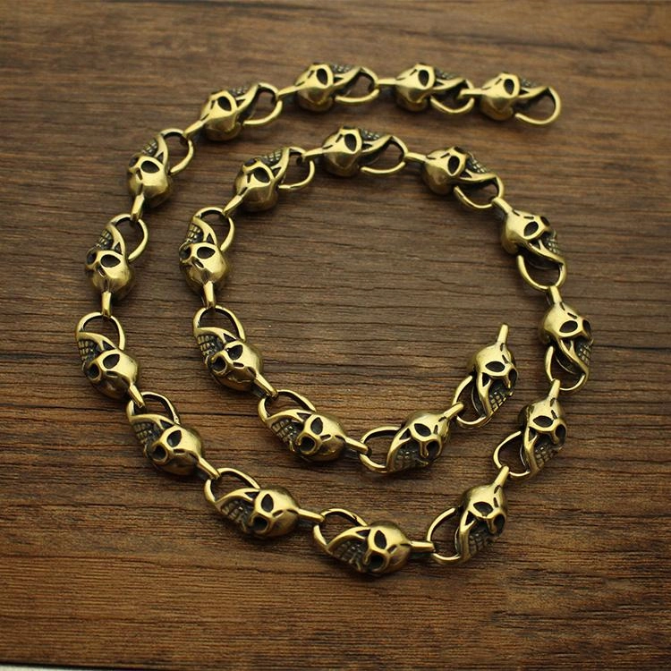 Fashion Brass 18" Mens Skull Key Chain Pants Chain Wallet Chain Motorcycle Wallet Chain for Men