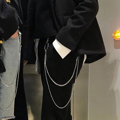 Fashion Men's Women's Beaded Stainless Steel Long Pants Chains Biker Wallet Chain For Men