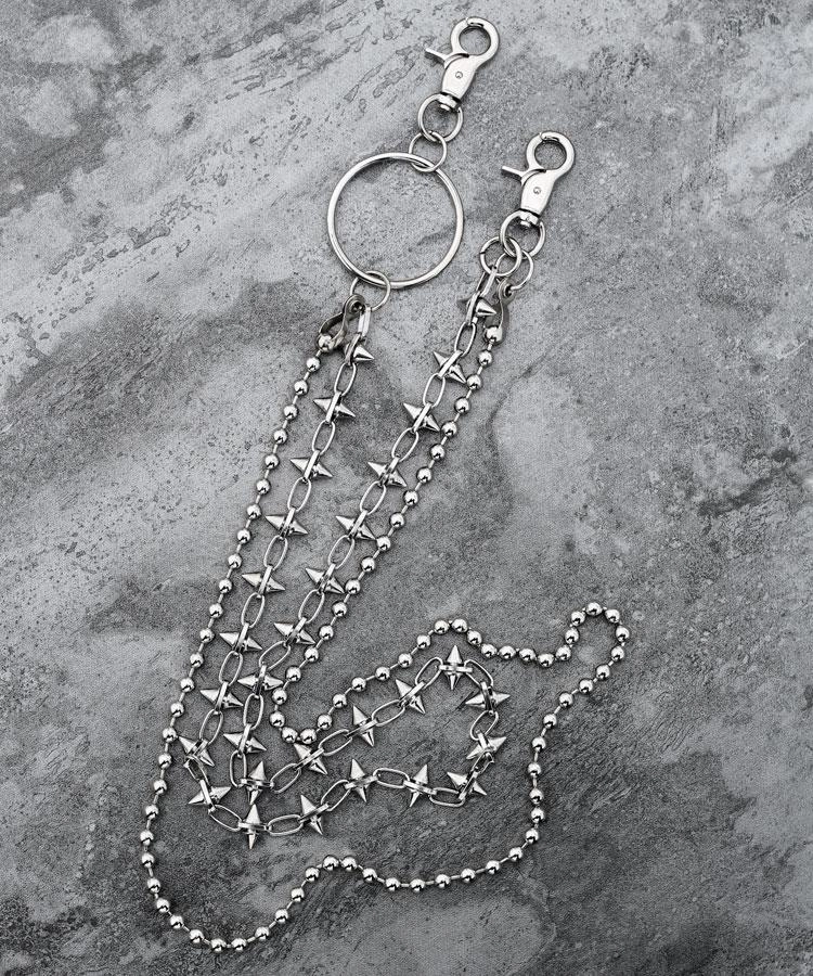 Fashion Men's Womens Double Bead Stainless Steel Pants Chain Biker Wallet Chain For Men