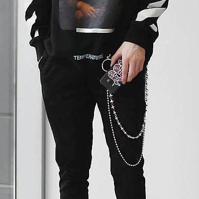 Fashion Men's Womens Double Bead Stainless Steel Pants Chain Biker Wallet Chain For Men