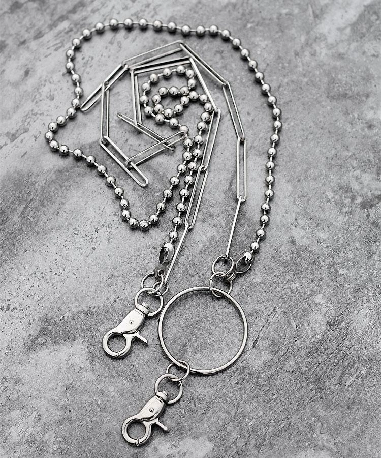 Fashion Men's Womens Double Bead Stainless Steel Pants Chain Biker Wallet Chain For Men